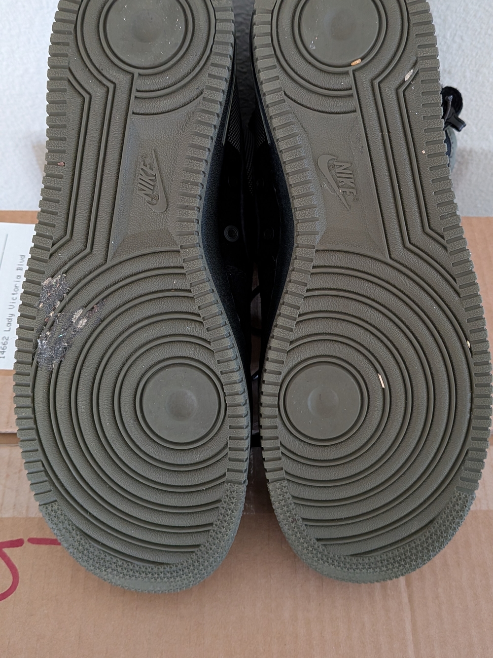 Nike SF Air Force 1 High-Top Boots in Black and Olive - Picture 9 of 9